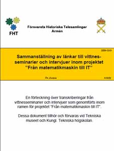 Sammanställning av länkar till vittnesseminarier mm